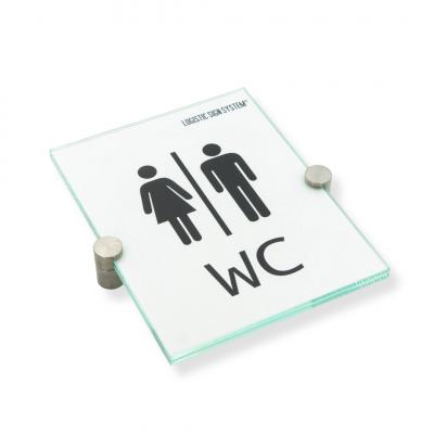 Türschild VITRUM K , Glasschild, Büroschild, Doppelglasschild